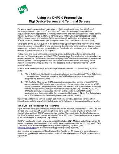 Utilización del protocolo DNP3.0 a través de los servidores de dispositivos Digi y los servidores de terminales 