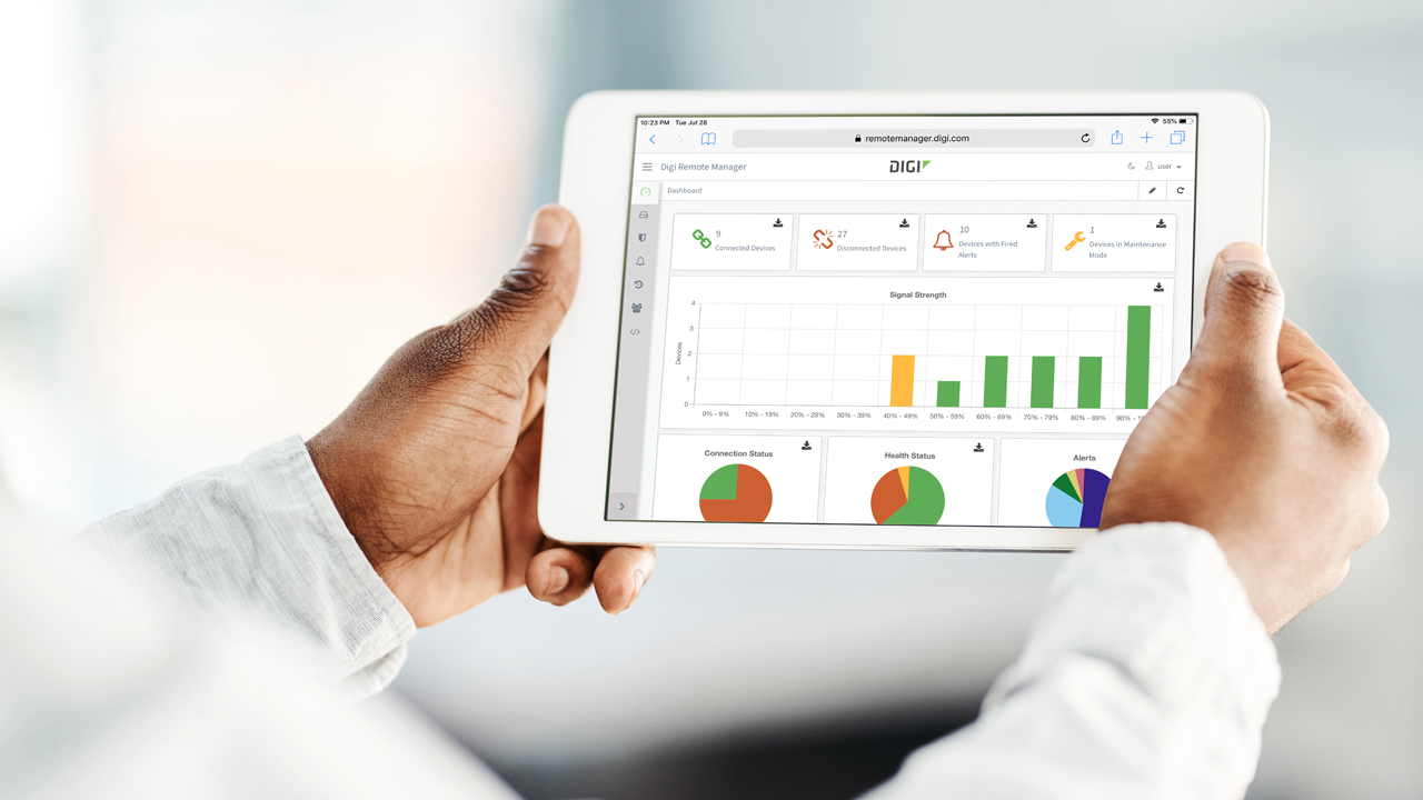 Digi Remote Manager en una tableta