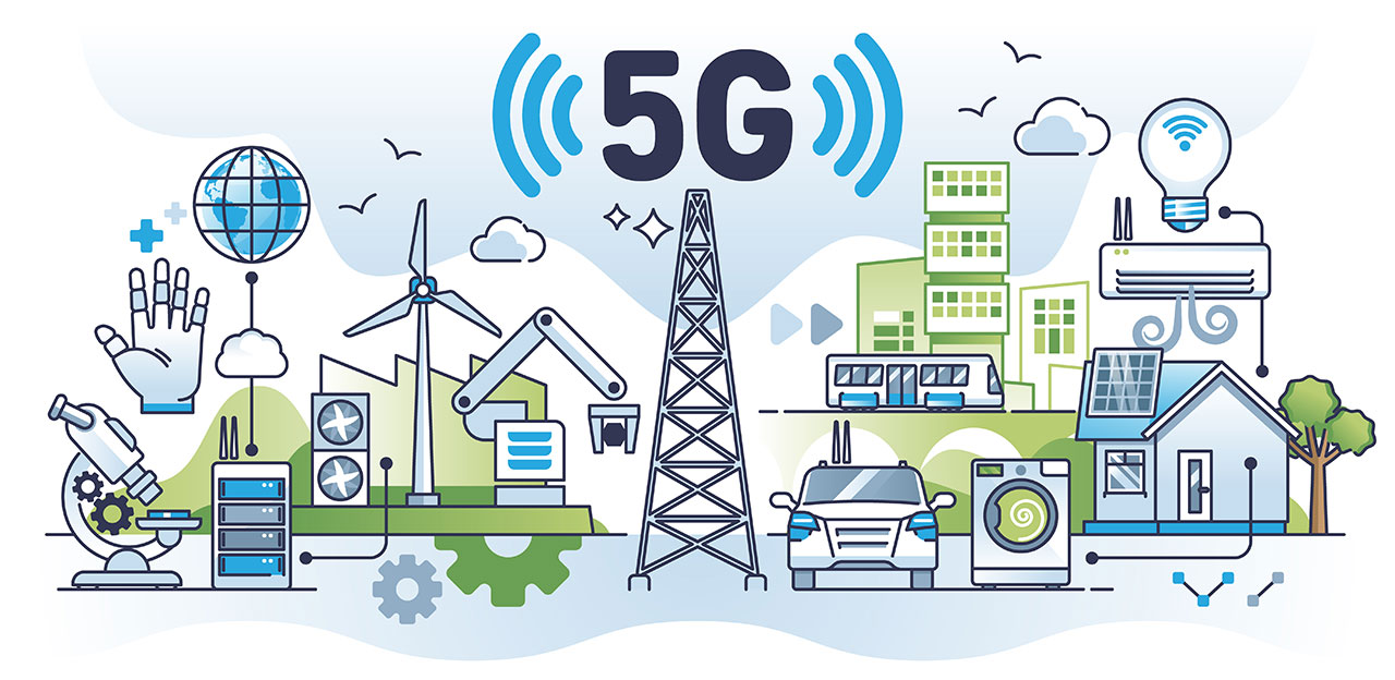 Infografía sobre ciudades inteligentes e industrias 5G