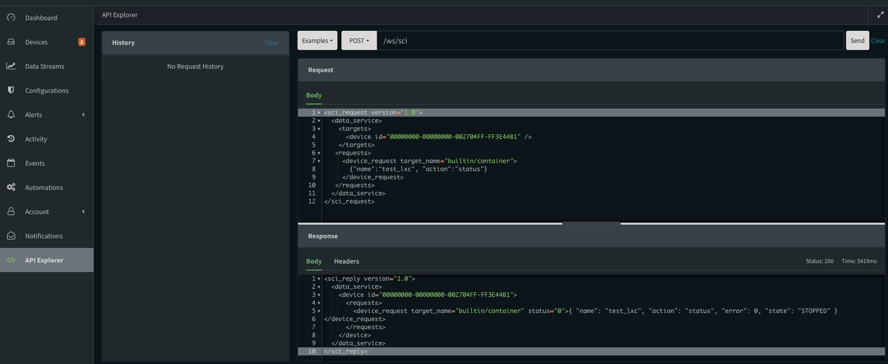 Digi containers en Digi Remote Manager dashboard