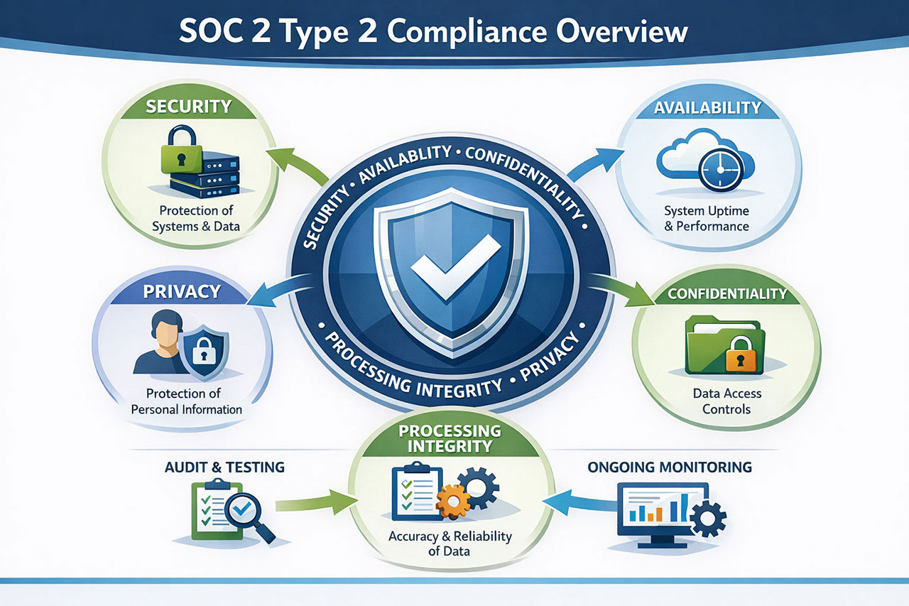 Infografía sobre el cumplimiento de SOC 2 Tipo 2