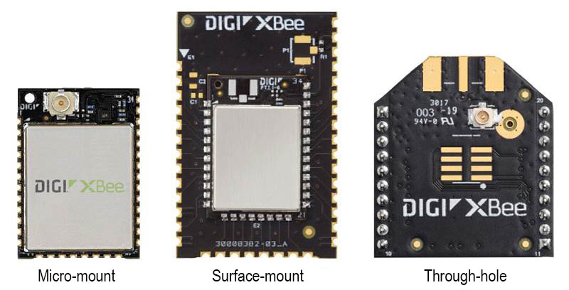 Digi XBee Factores de forma XR