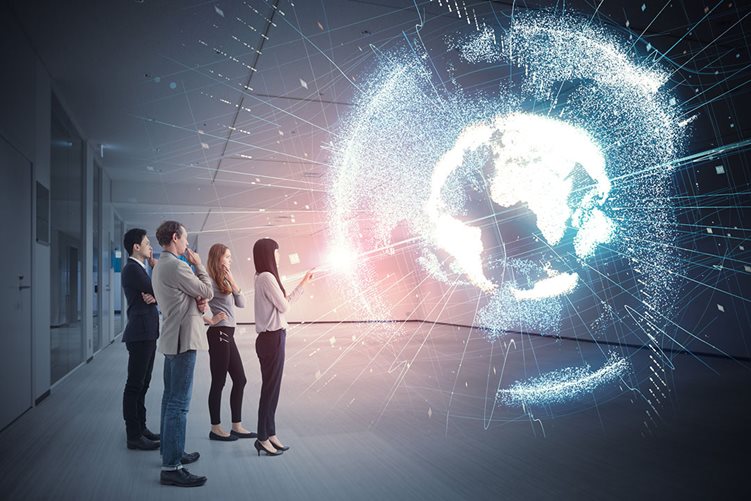 Concepto global de dispositivos conectados