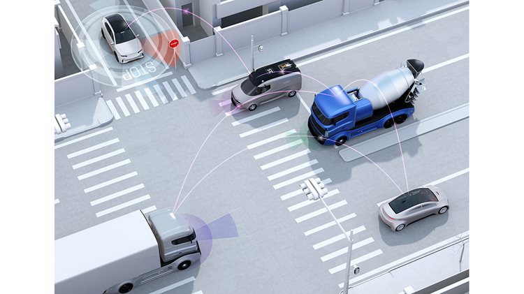 Tecnología de vehículos conectados en los cruces de las ciudades