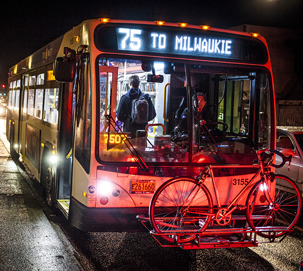 Autobús TriMet con bicicletas