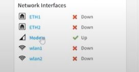 Click Modem under Network Interfaces