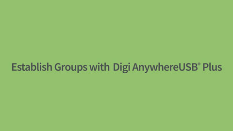 Establecer grupos en Digi AnywhereUSB Plus