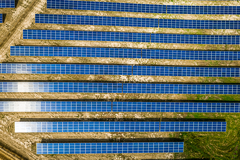 Vista aérea de la huerta solar