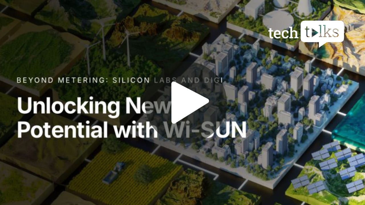 Miniatura de vídeo con modelo de ciudad y energía, texto: Liberar un nuevo potencial con Wi-SUN.