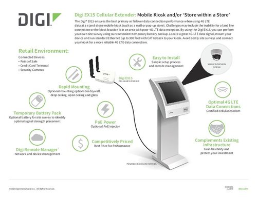 Carátula del folleto de la industria del quiosco móvil Digi EX15