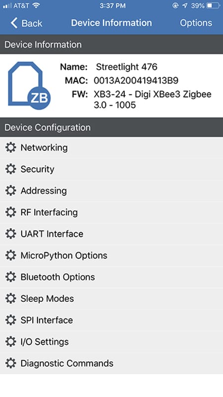 Digi XBee Aplicación móvil